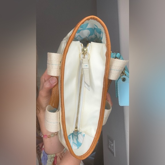 Coach Hampton Satin Mini Tote Vintage Y2K white turquoise - Picture 10 of 16